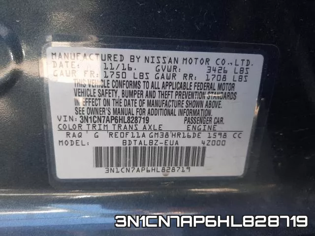 3N1CN7AP6HL828719 фото 2