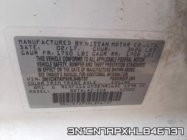 3N1CN7APXHL846737 фото 2