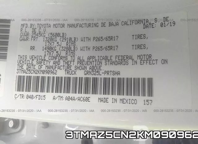 3TMAZ5CN2KM090962 фото 8