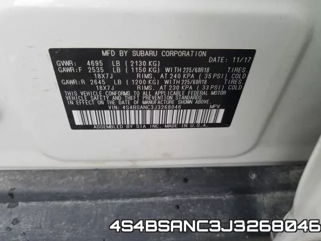 4S4BSANC3J3268046 фото 2