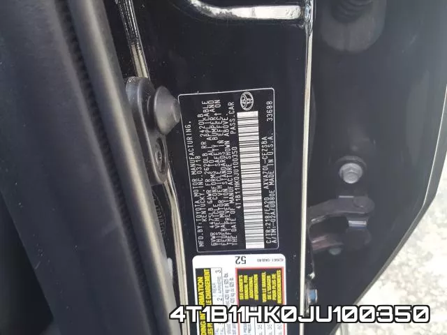 4T1B11HK0JU100350 фото 2