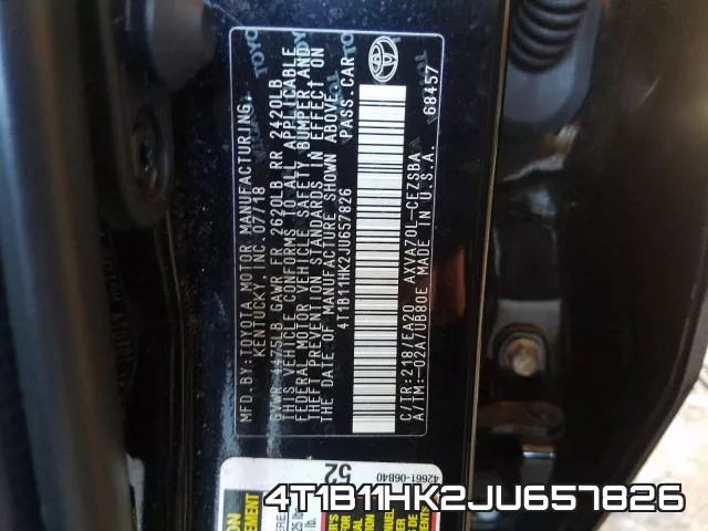4T1B11HK2JU657826 фото 2
