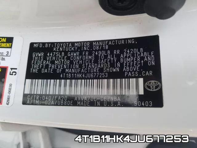 4T1B11HK4JU677253 фото 2