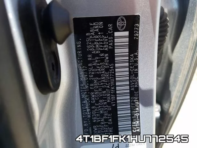 4T1BF1FK1HU772545 фото 2