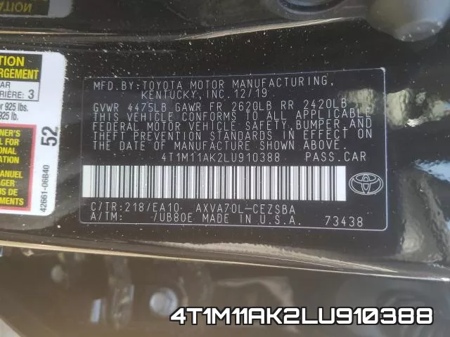4T1M11AK2LU910388 фото 2