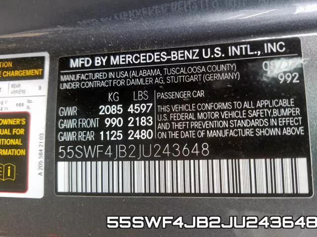 55SWF4JB2JU243648 фото 2