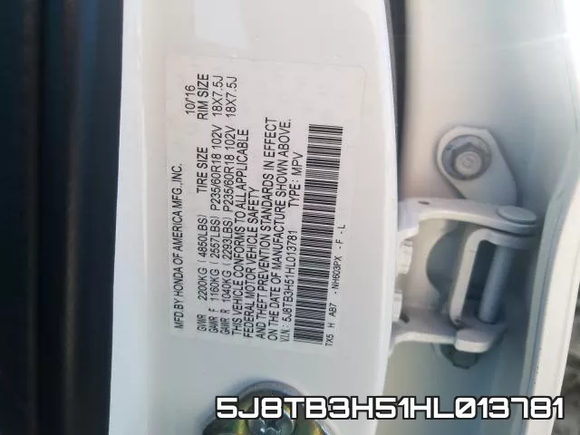 5J8TB3H51HL013781 фото 2