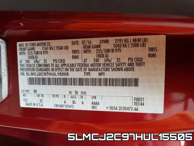 5LMCJ2C97HUL15505 фото 2
