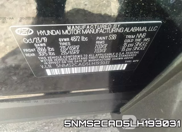 5NMS2CAD5LH193031 фото 10