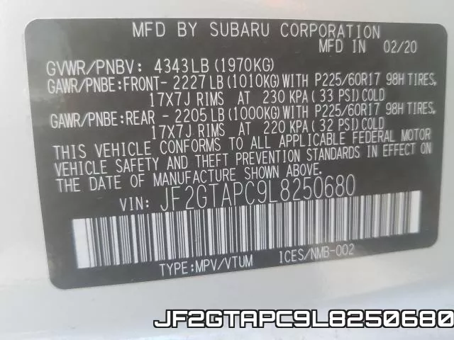 JF2GTAPC9L8250680 фото 2