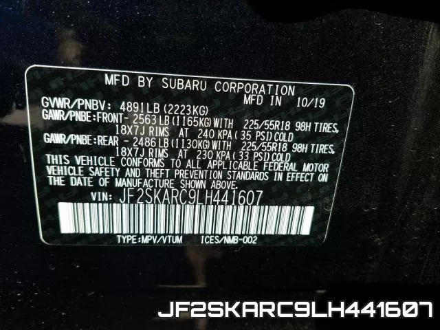JF2SKARC9LH441607 фото 2
