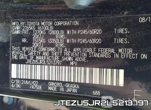 JTEZU5JR2L5213797 фото 10