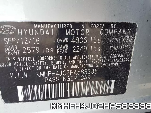 KMHFH4JG2HA583338 фото 2