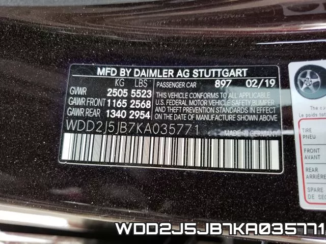 WDD2J5JB7KA035771 фото 2