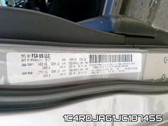 1C4RDJAG1JC187455 фото 2