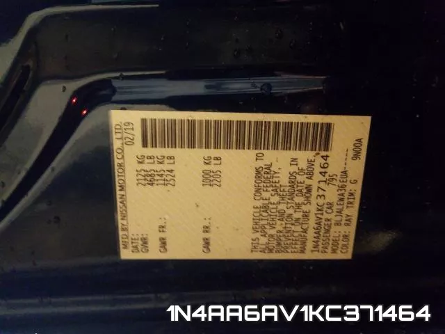 1N4AA6AV1KC371464 фото 2
