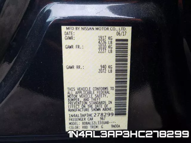 1N4AL3AP3HC278299 фото 2