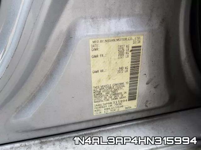 1N4AL3AP4HN315994 фото 2