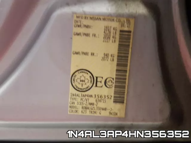 1N4AL3AP4HN356352 фото 2