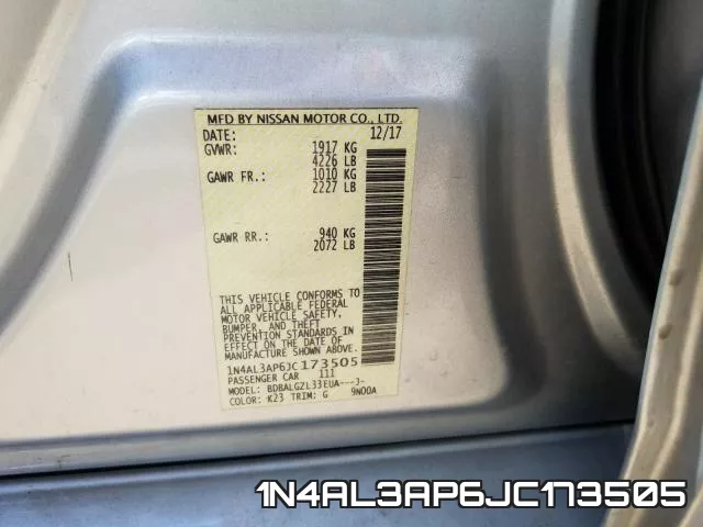 1N4AL3AP6JC173505 фото 2