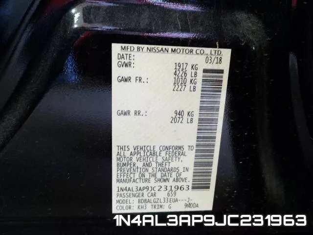 1N4AL3AP9JC231963 фото 2