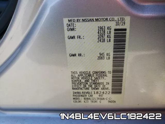 1N4BL4EV6LC182422 фото 2