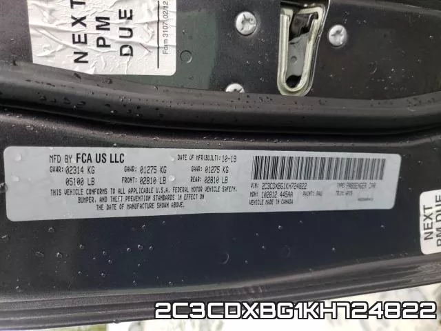 2C3CDXBG1KH724822 фото 2