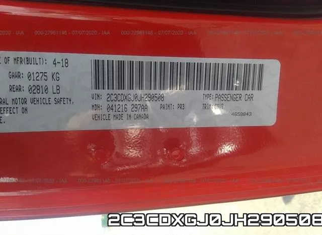 2C3CDXGJ0JH290508 фото 10