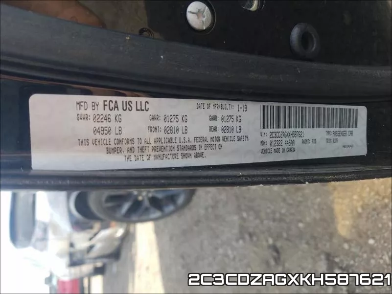 2C3CDZAGXKH587621 фото 2