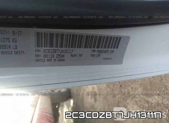2C3CDZBT7JH131117 фото 9