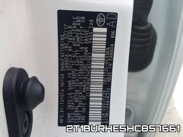 2T1BURHE5HC857661 фото 2