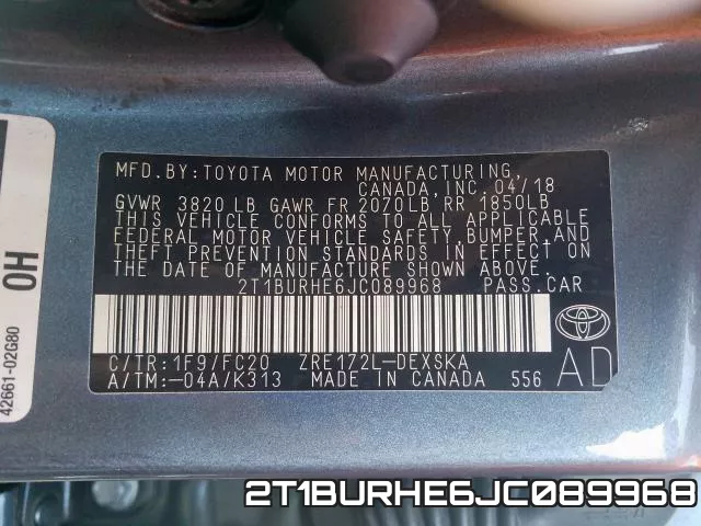 2T1BURHE6JC089968 фото 2