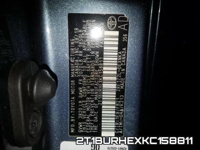 2T1BURHEXKC158811 фото 2