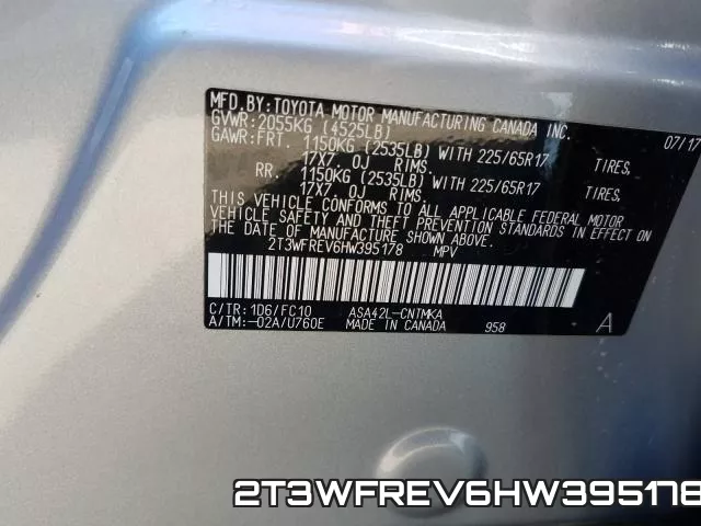 2T3WFREV6HW395178 фото 2