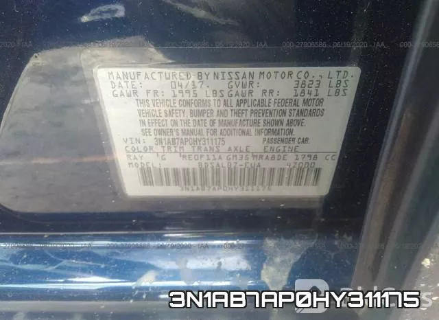 3N1AB7AP0HY311175 фото 10