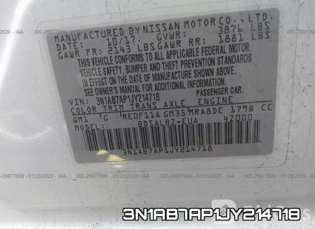 3N1AB7AP1JY214718 фото 10