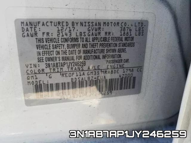 3N1AB7AP1JY246259 фото 2