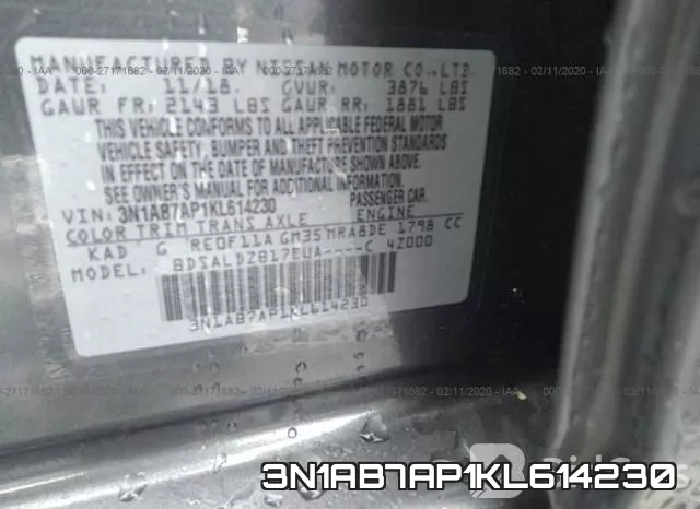 3N1AB7AP1KL614230 фото 10