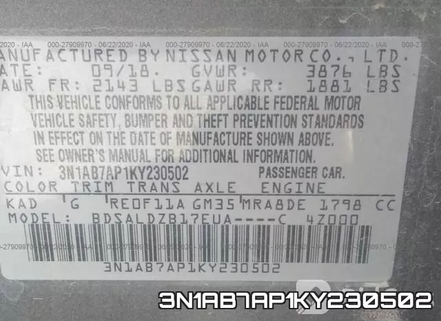3N1AB7AP1KY230502 фото 10