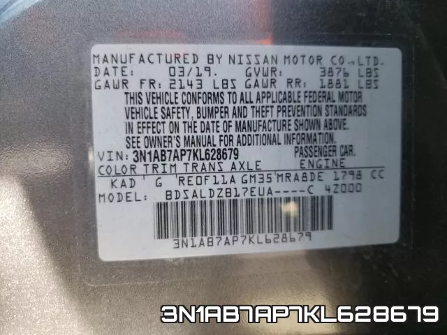 3N1AB7AP7KL628679 фото 2