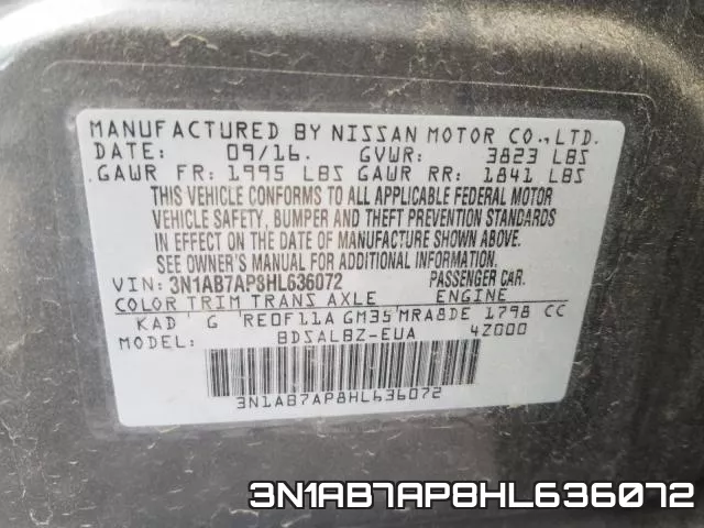 3N1AB7AP8HL636072 фото 2
