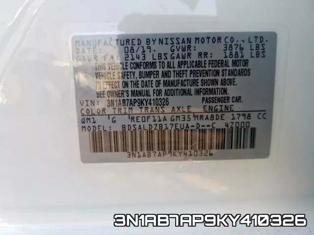 3N1AB7AP9KY410326 фото 2