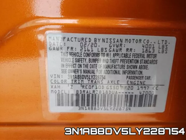 3N1AB8DV5LY228754 фото 2