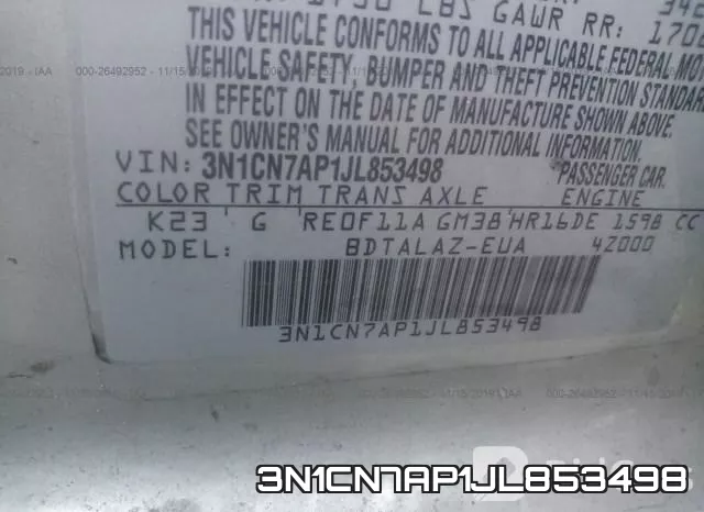 3N1CN7AP1JL853498 фото 10