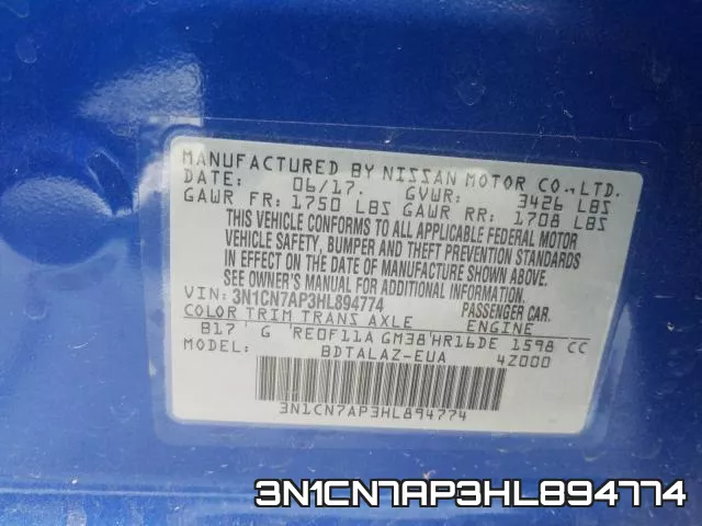 3N1CN7AP3HL894774 фото 2