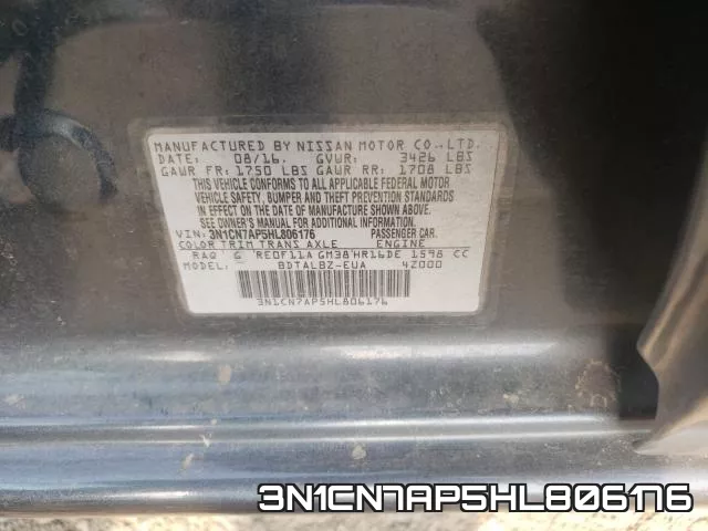 3N1CN7AP5HL806176 фото 2
