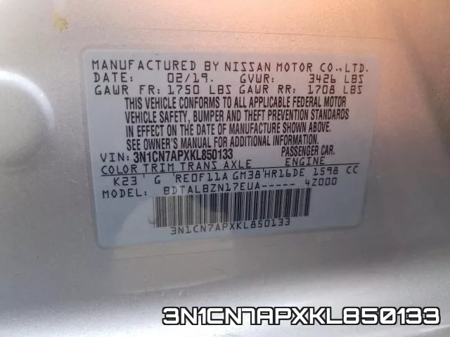 3N1CN7APXKL850133 фото 2