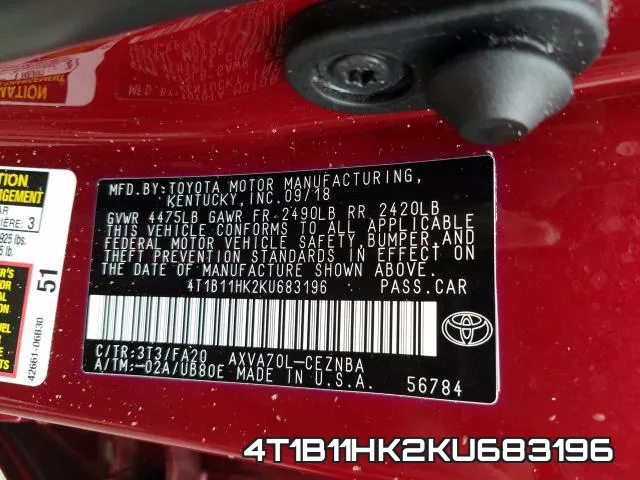 4T1B11HK2KU683196 фото 2