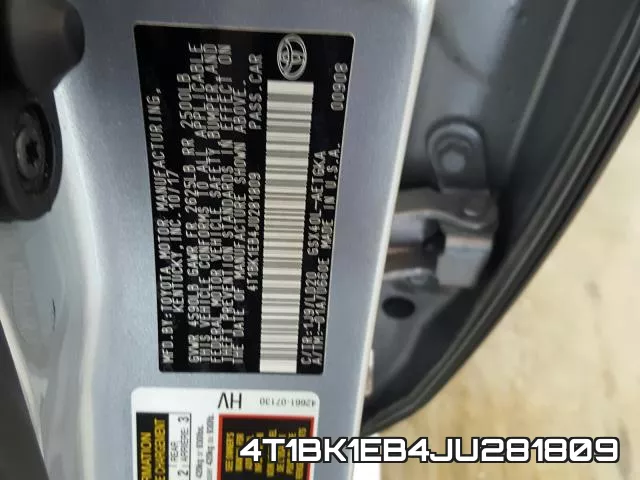 4T1BK1EB4JU281809 фото 2