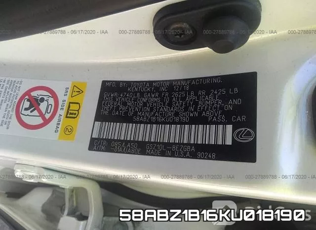 58ABZ1B16KU018190 фото 10